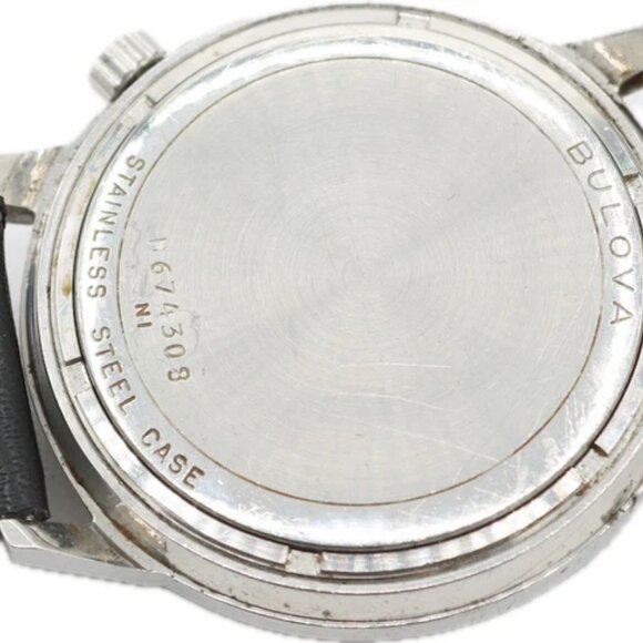 Vintage 34mm 1971 Accutron Masonic Dial Men's Tuning Fork Wristwatch 218 Steel - Picture 3 of 5